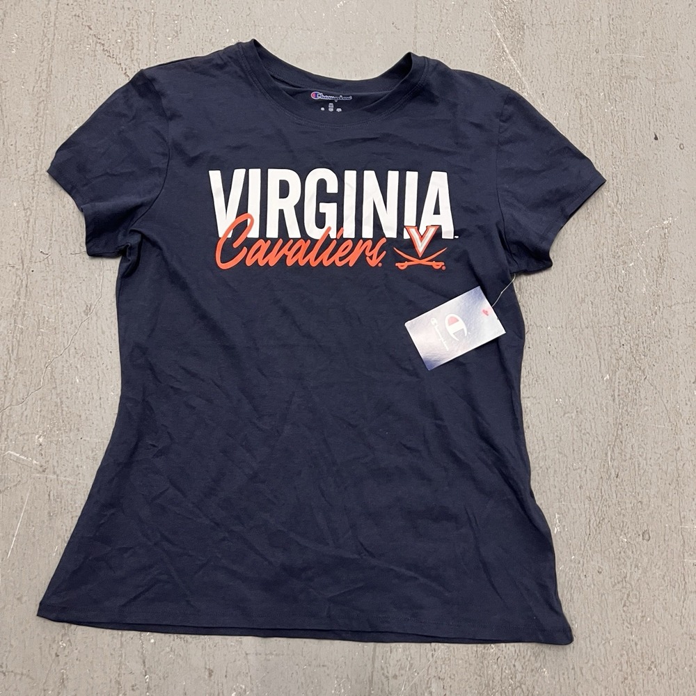 Champion Women's Virginia Cavaliers T-Shirt Navy Blue College Tee Size‎ M NWT